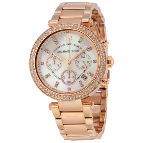 michael kors parker watch rose gold and white|michael kors mk5353 ladies watch.